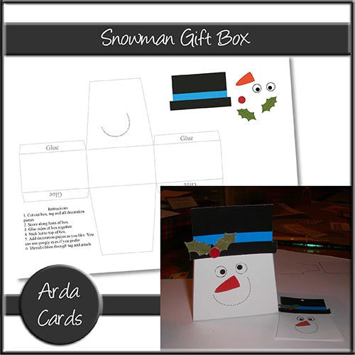 Snowman Gift Box - The Printable Craft Shop