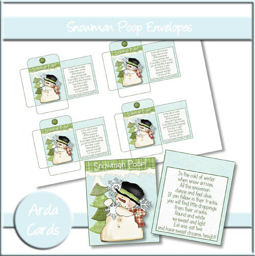 Snowman Poop Envelopes - The Printable Craft Shop