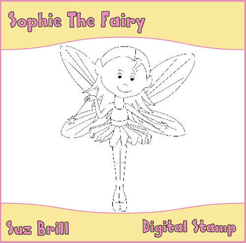 Sophie The Fairy Digital Stamp - The Printable Craft Shop