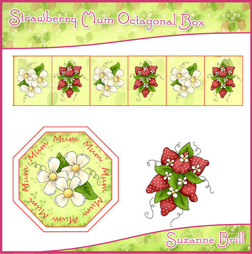 Strawberry Mum Octagonal Box - The Printable Craft Shop