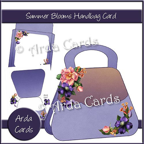 Summer Blooms Handbag Card - The Printable Craft Shop