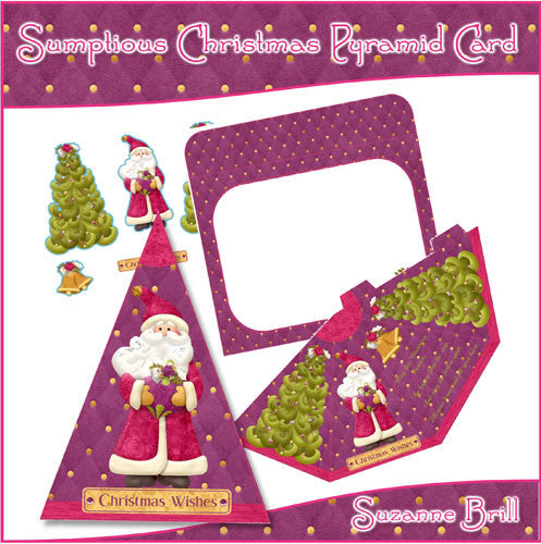 Sumptuous Christmas Pyramid Card - The Printable Craft Shop