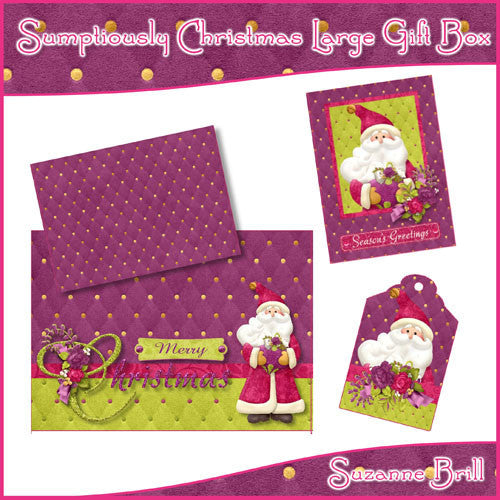Sumptuously Christmas Large Gift Box - The Printable Craft Shop