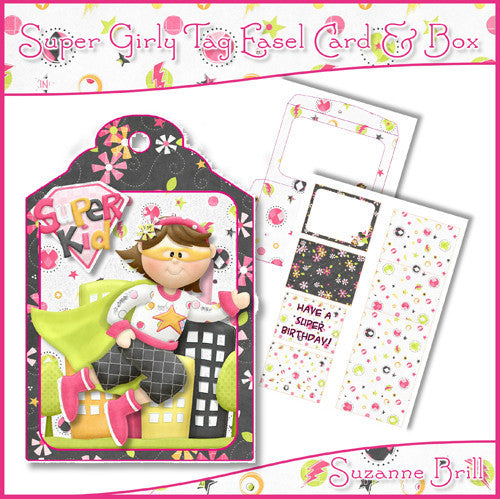 Super Girly Tag Easel Card - The Printable Craft Shop