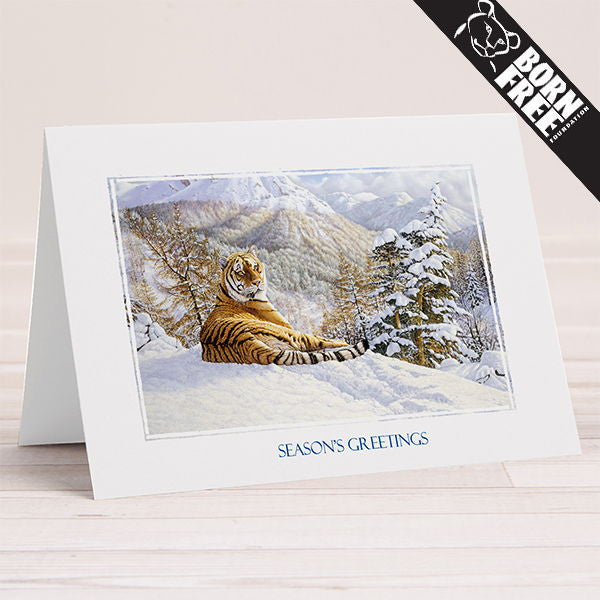 Taiga Tiger Printable Charity Christmas Card - The Printable Craft Shop
