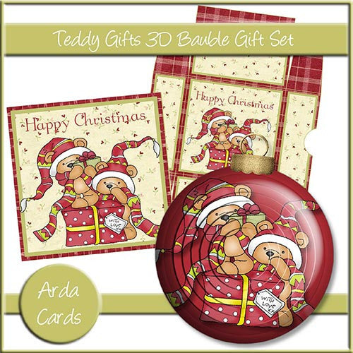 Teddy Gifts 3D Bauble Gift Set - The Printable Craft Shop