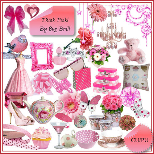 Think Pink CU Scrap Kit - The Printable Craft Shop
