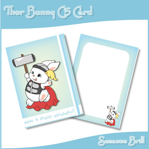 Thor Bunny C5 Card - The Printable Craft Shop