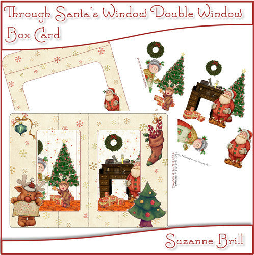 Through Santa's Window Double Window Box Card - The Printable Craft Shop