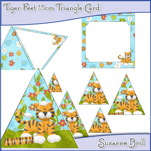 Tiger Feet 15cm Triangle Card - The Printable Craft Shop