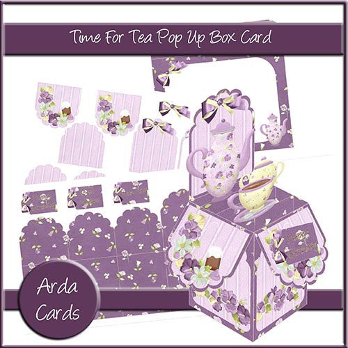 Time For Tea Pop Up Box Card - The Printable Craft Shop