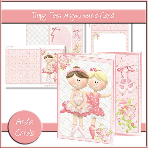 Tippy Toes Asymmetric Card - The Printable Craft Shop