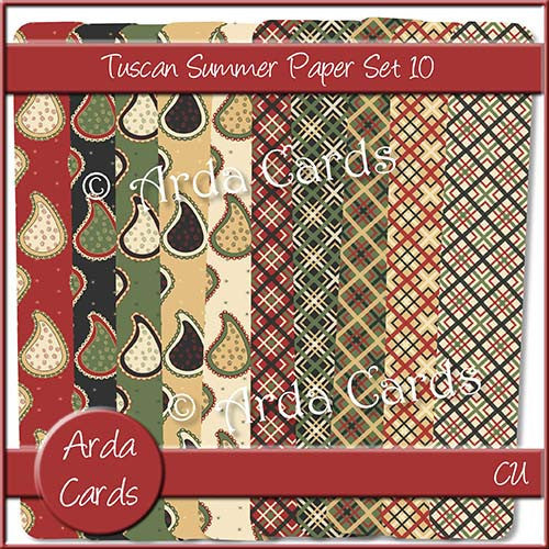 Tuscan Summer Paper Set 10 - The Printable Craft Shop