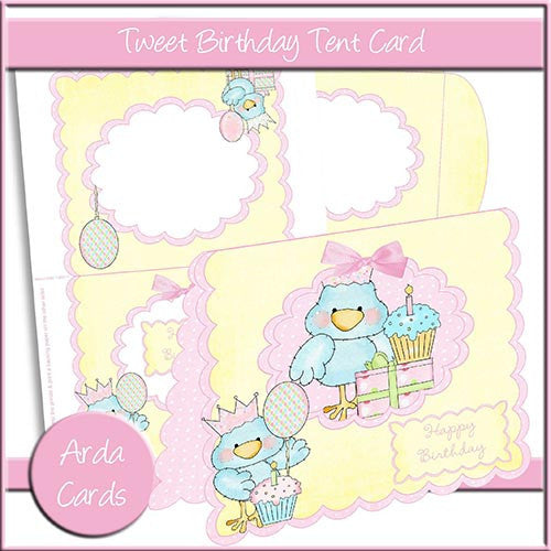 Tweet Birthday Tent Card - The Printable Craft Shop