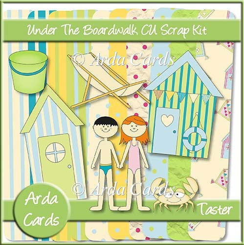 Under The Boardwalk CU Scrap Kit Taster - The Printable Craft Shop