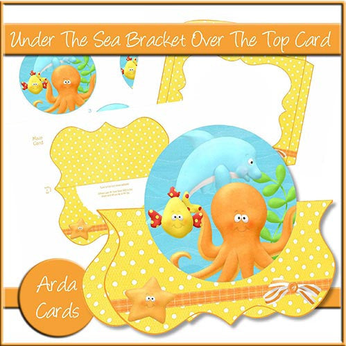 Under The Sea Bracket Over The Top Card - The Printable Craft Shop