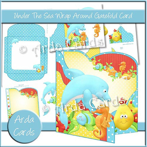 Under The Sea Wrap Around Gatefold Card - The Printable Craft Shop
