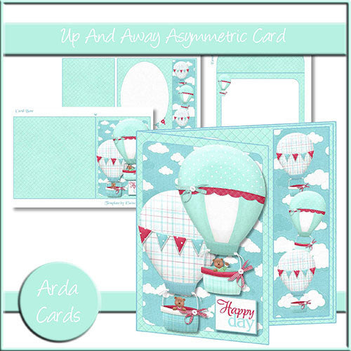 Up & Away Asymmetric Card - The Printable Craft Shop
