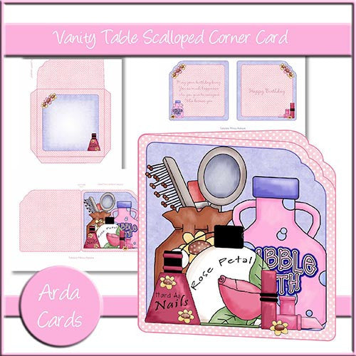 Vanity Table Scalloped Corner Card - The Printable Craft Shop
