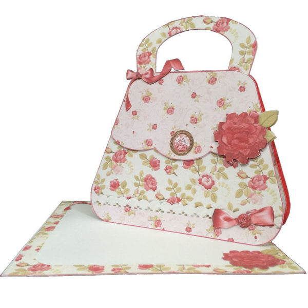 Vintage Roses Handbag Card - The Printable Craft Shop - 2
