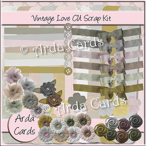 Vintage Love Scrapkit - The Printable Craft Shop