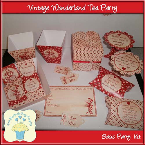 Vintage Wonderland Tea Party Basic Party Set - The Printable Craft Shop