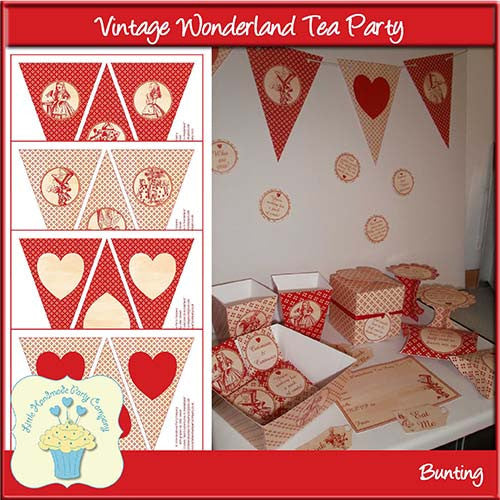 Vintage Wonderland Tea Party Bunting - The Printable Craft Shop