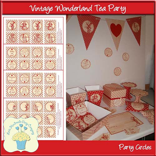 Vintage Wonderland Tea Party Party Circles - The Printable Craft Shop