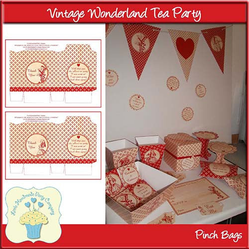 Vintage Wonderland Tea Party Pinch Bags - The Printable Craft Shop