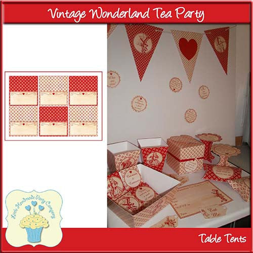 Vintage Wonderland Tea Party Table Tents - The Printable Craft Shop