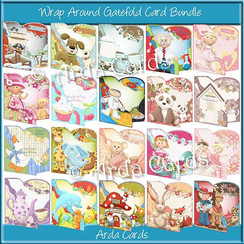 Pink Panda Paws Wrap Around Gatefold Card - The Printable Craft Shop - 3