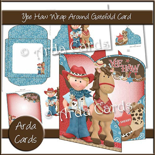 Yee Haw Wrap Around Gatefold Card - The Printable Craft Shop